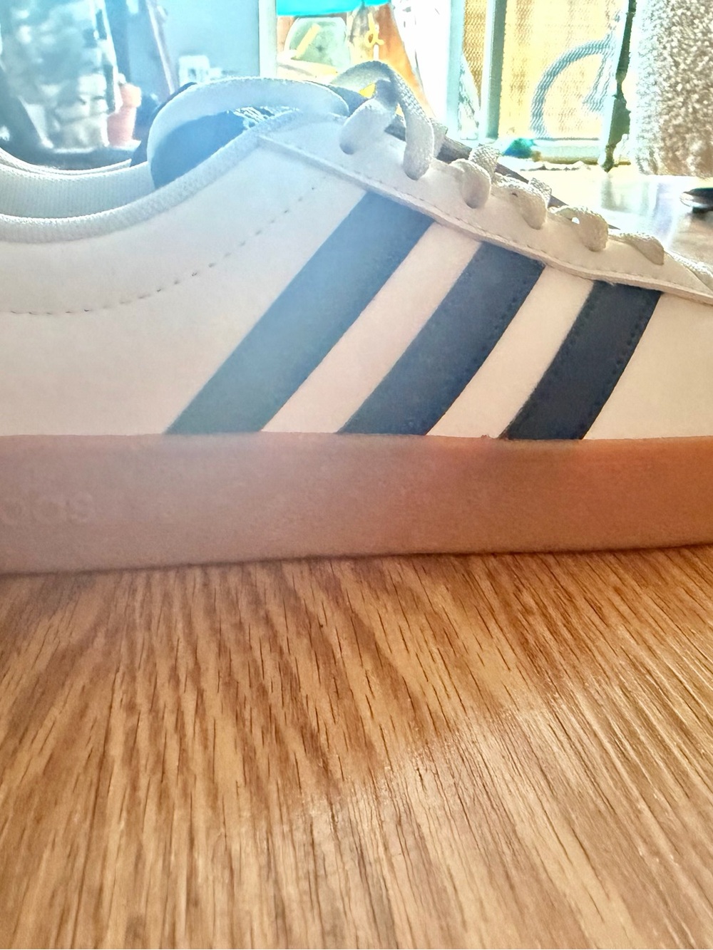 Adidas Cream & Navy Samba-Style Leather Sneakers - Picture 2 of 6